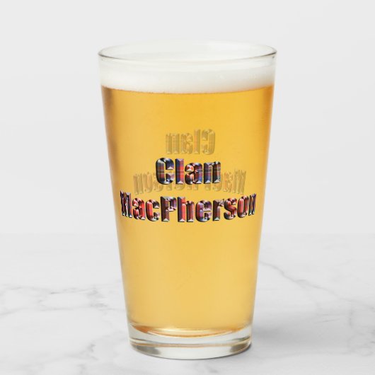 Clan MacPherson naam gemaakt met Tartan, Glas (Voorkant gevuld)