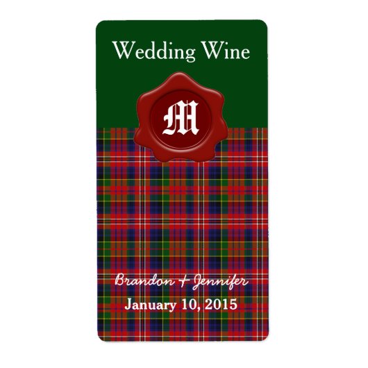 Clan MacPherson Plaid Mariage Mini Étiquettes de v (Devant)