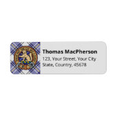 Clan MacPherson Robe Bleue Tartan Étiquette (Devant)