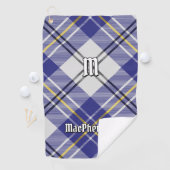 Clan MacPherson Robe Bleue Tartan Golf Serviette (En situation)