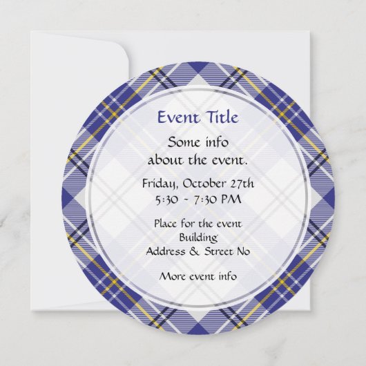 Clan MacPherson robe bleue Tartan Invitation (Dos)