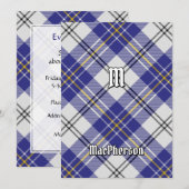 Clan MacPherson robe bleue Tartan Invitation (Devant / Derrière)