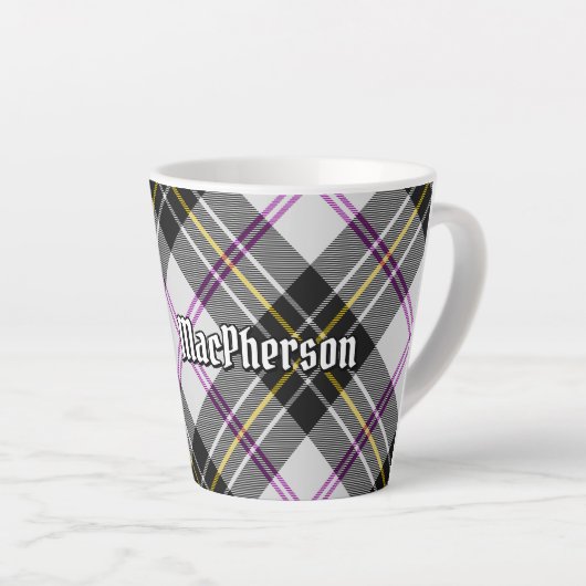 Clan MacPherson robe Tartan Latte Mug (Angle droit)