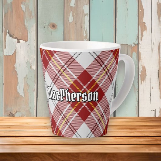 Clan MacPherson Rode Jurk Tartan Latte Mok