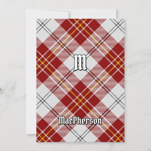 Clan MacPherson Rode jurk Tartan uitnodiging (Voorkant)