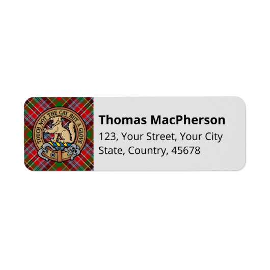 Clan MacPherson Tartan Étiquette (Devant)