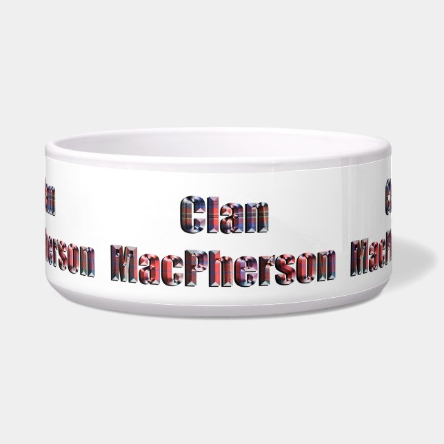 Clan Macpherson Tartan Naam, Hondenkom Voerbakje (Voorkant)