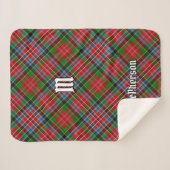 Clan MacPherson Tartan Sherpa Blanket Sherpa Deken (Voorkant (horizontaal))