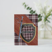 Clan MacPherson Tartan Sword & Shield Briefkaart (Staand voorkant)