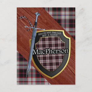 Clan MacPherson Tartan Sword & Shield Briefkaart