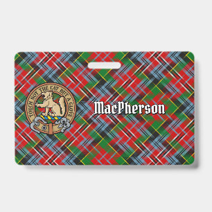 Clan MacPherson-wapenschild boven tartan Badge