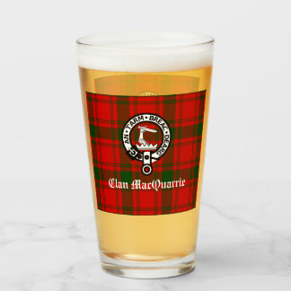 Clan MacQuarrie Tartan en Crest Glas