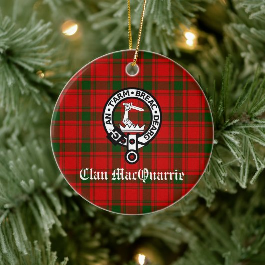 Clan MacQuarrie Tartan en Crest Keramisch Ornament (Boom)