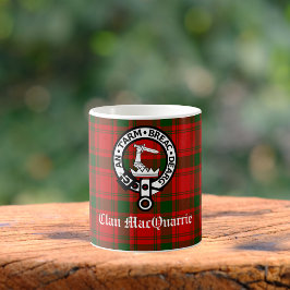 Clan MacQuarrie Tartan en Crest Koffiemok