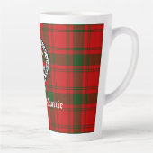 Clan MacQuarrie Tartan en Crest Latte Mok (Rechts)