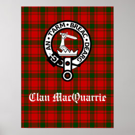 Clan MacQuarrie Tartan en Crest Poster