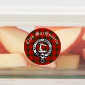 Clan MacQuarrie Tartan en Crest Round Labels (Aangebracht)