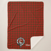 Clan MacQuarrie Tartan en Crest Sherpa Deken (Voorkant)