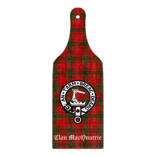 Clan MacQuarrie Tartan en Crest Snijplank (Voorkant)