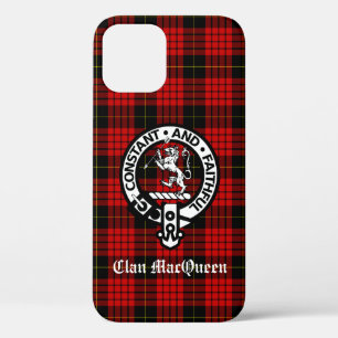 Clan MacQueen Crest Badge & Tartan iPhone 12 Hoesje