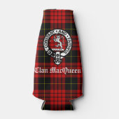 Clan MacQueen Crest Badge & Tartan Flesjeskoeler (Voorkant)