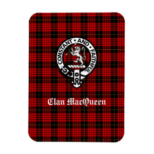 Clan MacQueen Crest Badge & Tartan Magneet