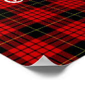 Clan MacQueen Crest Badge & Tartan Poster (Hoek)