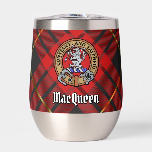 Clan MacQueen Crest boven Tartan (Voorkant)