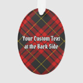 Clan MacQueen Crest boven Tartan Ornament (achterkant)