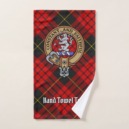 Clan MacQueen Crest sur Tartan (Serviette à main)