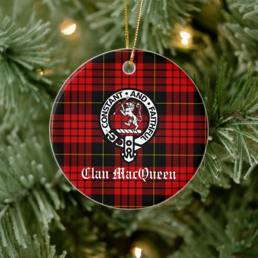 Clan MacQueen Tartan Keramisch Ornament (Boom)