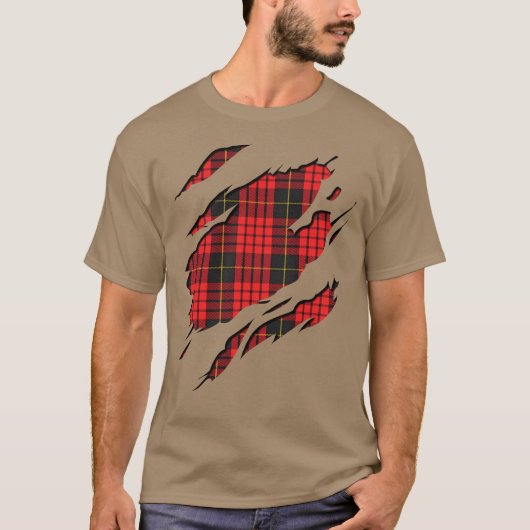 Clan MacQueen Tartan Pset Effects T-shirt (Voorkant)