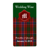 Clan MacRae Pset Wedding Mini Wine Labels (Voorkant)