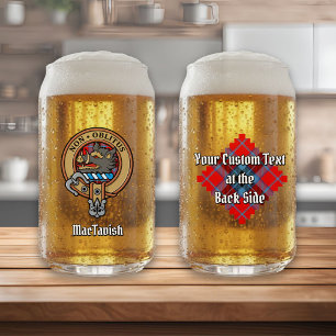 Clan MacTavish Crest over Tartan Blikvorm Glas