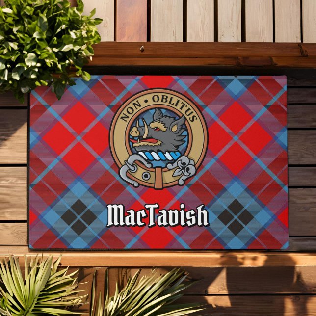Clan MacTavish Crest over Tartan Deurmat (Creator heeft geüpload)