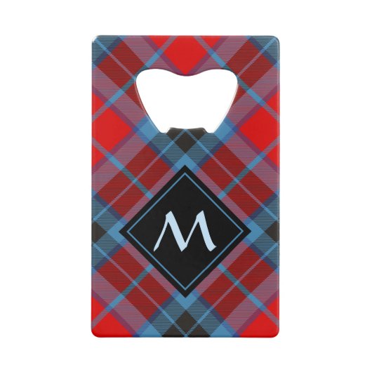 Clan MacTavish Crest over Tartan Kredietkaart Flessenopener (Voorkant)