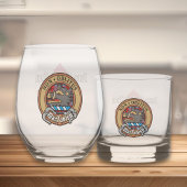 Clan MacTavish Crest over Tartan Whisky Glas