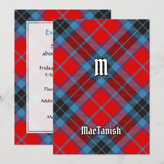 Clan MacTavish Tartan Kaart (Voorkant / Achterkant)