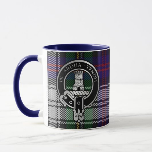 Clan Malcolm Crest & Dress Tartan Mok (Links)