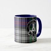 Clan Malcolm Crest & Dress Tartan Mok (Voorkant rechts)
