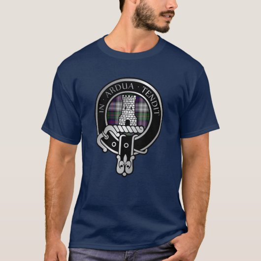 Clan Malcolm Crest & Dress Tartan T-shirt (Voorkant)