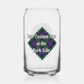 Clan Malcolm Crest over tartan Blikvorm Glas (Achterkant)