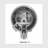 Clan Malcolm Crest & Robe Tartan Sticker (Feuille)
