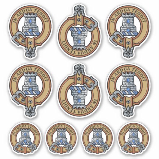 Clan Malcolm Crest Sticker Set (Devant)
