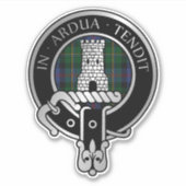 Clan Malcolm Crest & Sticker Tartan (Devant)
