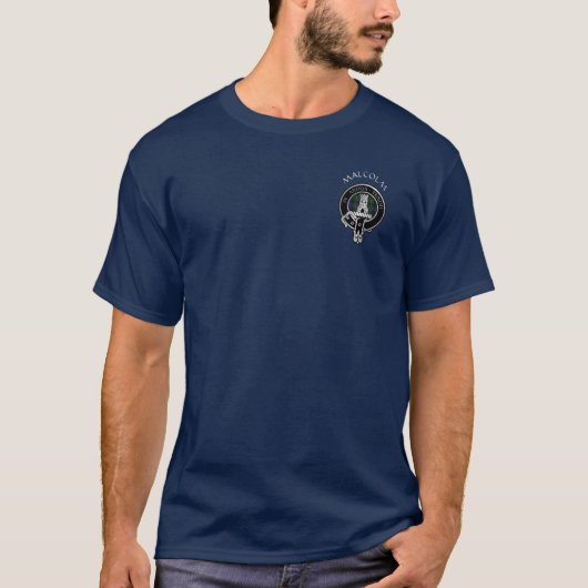 Clan Malcolm Crest & T-Shirt Tartan (Devant)