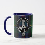 Clan Malcolm Crest & Tartan Mug (Gauche)