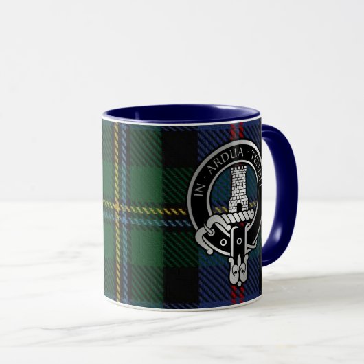 Clan Malcolm Crest & Tartan Mug (Devant droit)