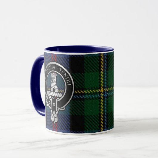 Clan Malcolm Crest & Tartan Mug (Devant gauche)