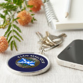 Clan Malcolm Tartan Knot & Flag Sleutelhanger (Zijkant)